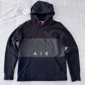 Nike Air Pullover Printed Fleece Hoodie in Black and Gray Size M